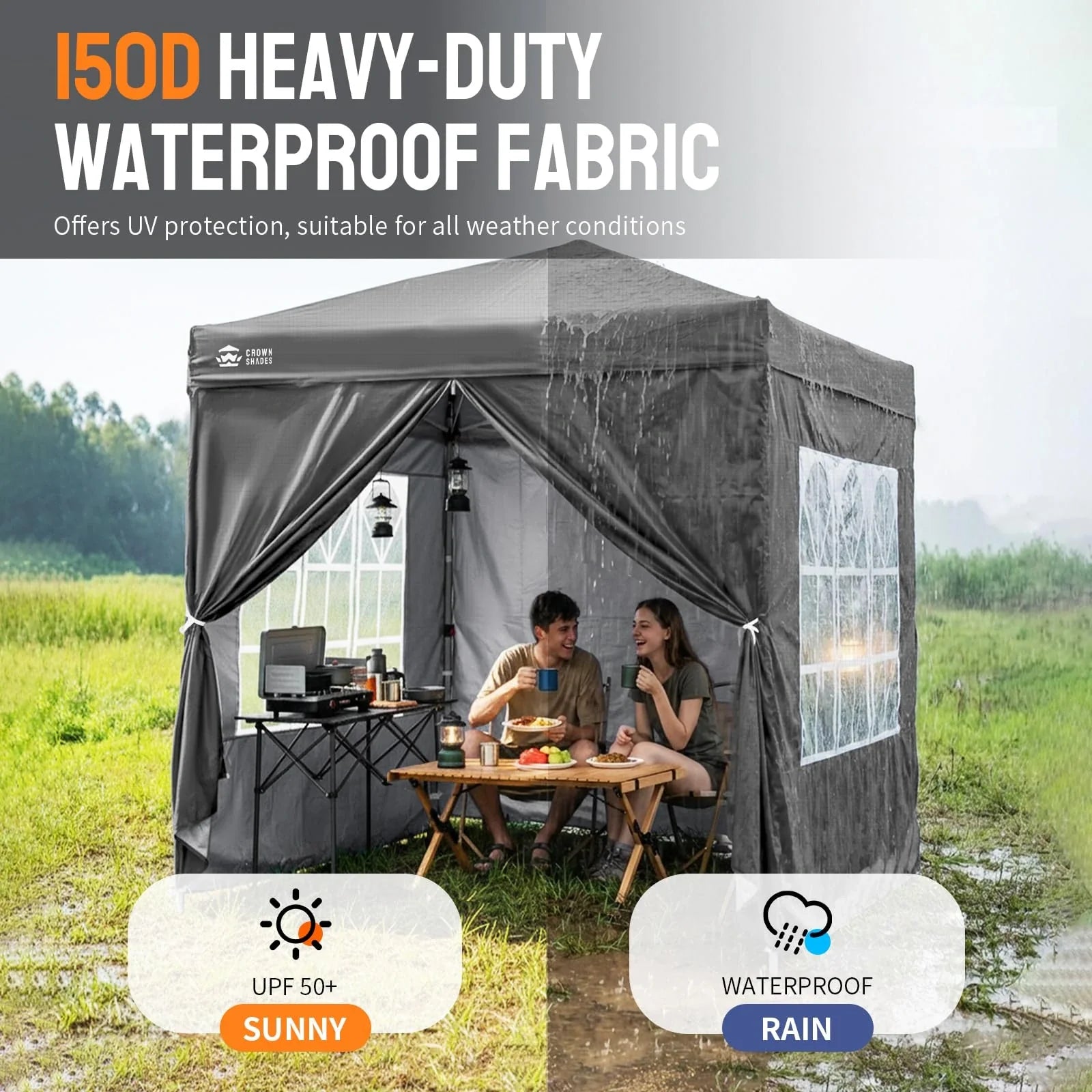 ArdenShade 2 x2m Pop Up Gazebo with 4 Sidewalls