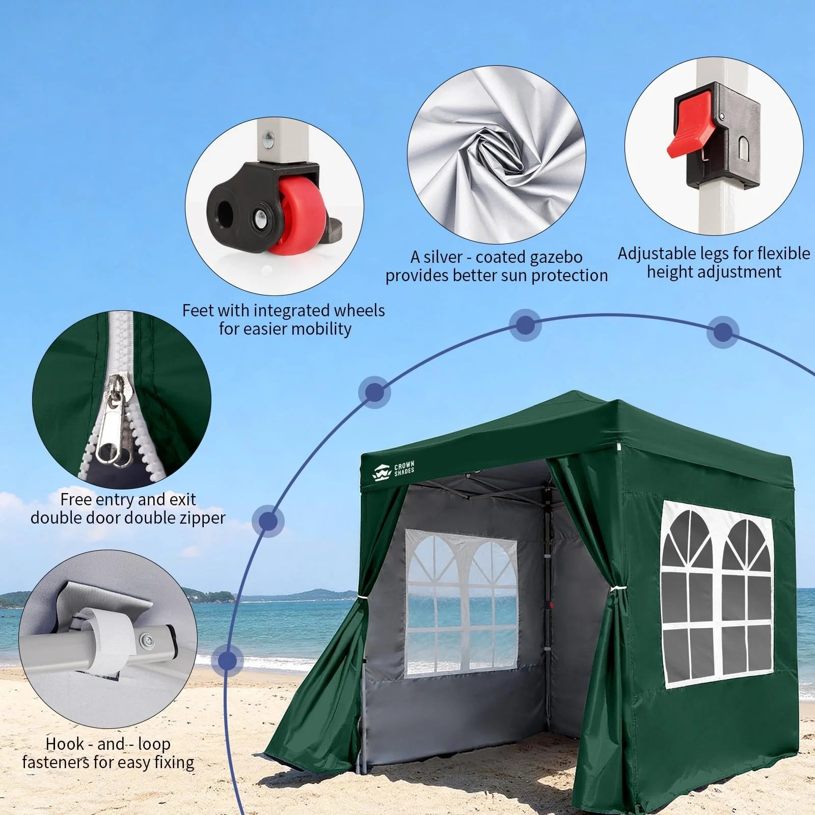 ArdenShade 2 x2m Pop Up Gazebo with 4 Sidewalls