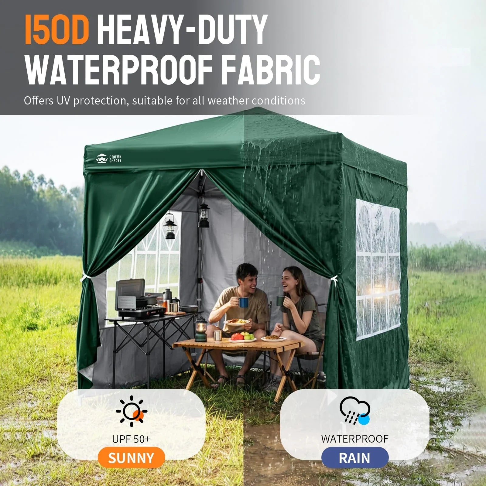 ArdenShade 2 x2m Pop Up Gazebo with 4 Sidewalls