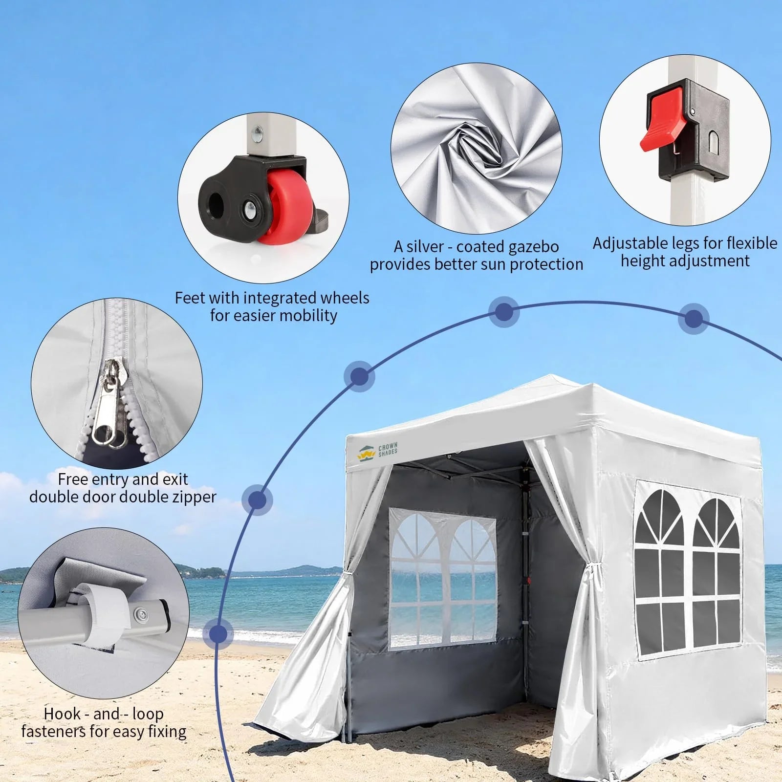 ArdenShade 2 x2m Pop Up Gazebo with 4 Sidewalls