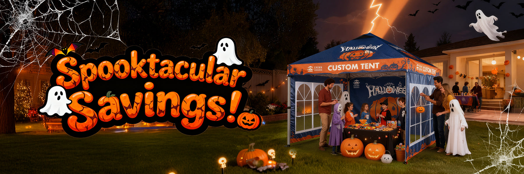 Celebrate Halloween Outdoors with Crown Shades® Canopies | Easy Setup, Festive Shade