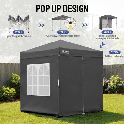 ArdenShade 2 x2m Pop Up Gazebo with 4  Sidewalls