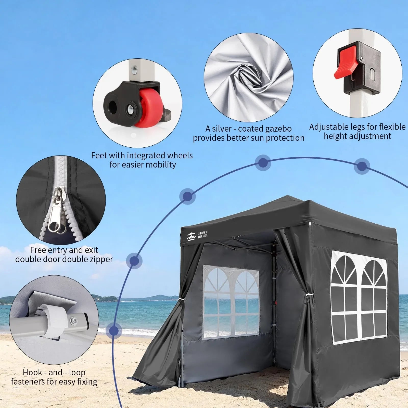 ArdenShade 2 x2m Pop Up Gazebo with 4  Sidewalls