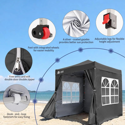 ArdenShade 2 x2m Pop Up Gazebo with 4  Sidewalls